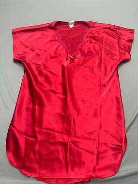 Secret Treasures Red Satin Cap Sleeve Nightgown Sleepwear